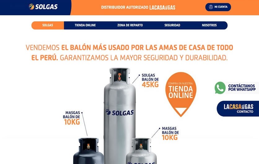 Diseño de Páginas Web La Casa del Gas Escritorio