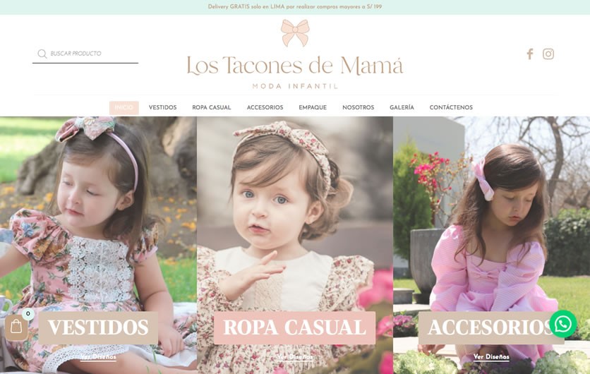 Diseño de Páginas Web Los Tacones de Mama Escritorio